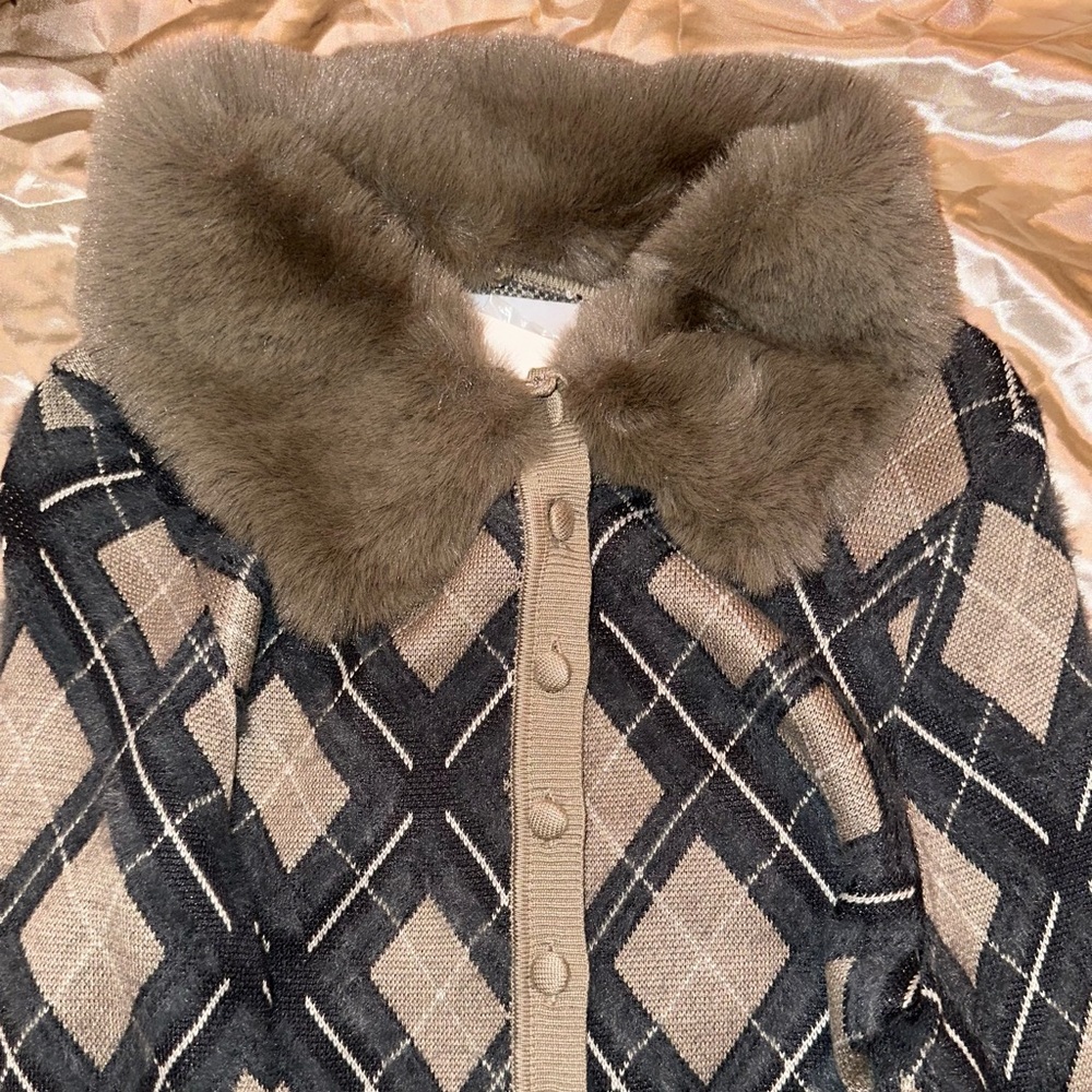 House of sunny London faux fur trim romper